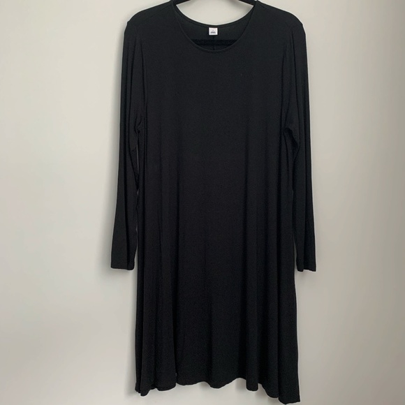 long sleeve jersey swing dress